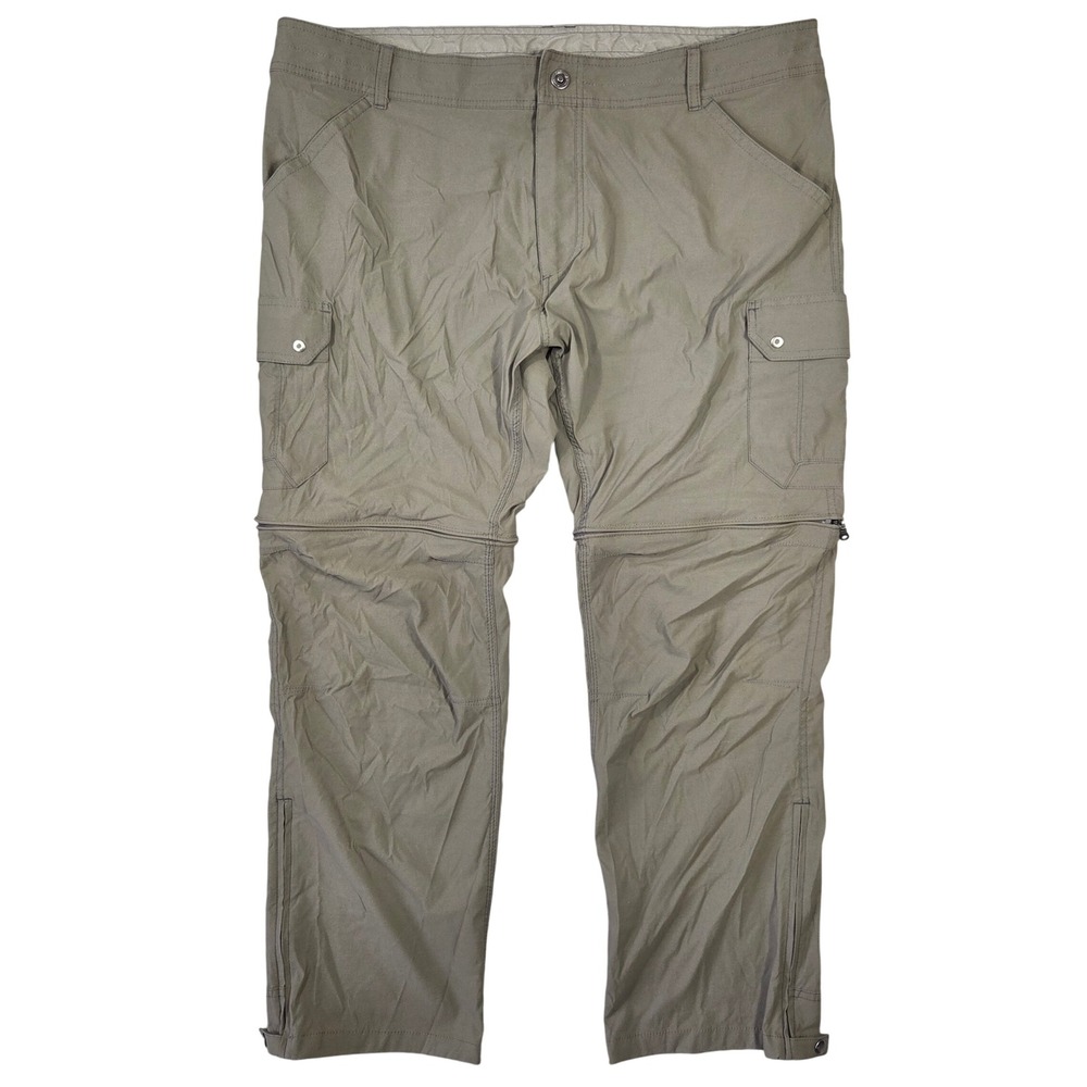 KUHL Renegade Stealth Convertible Pants Mens 42x30 Khaki Tan Hiking Cargo 5138